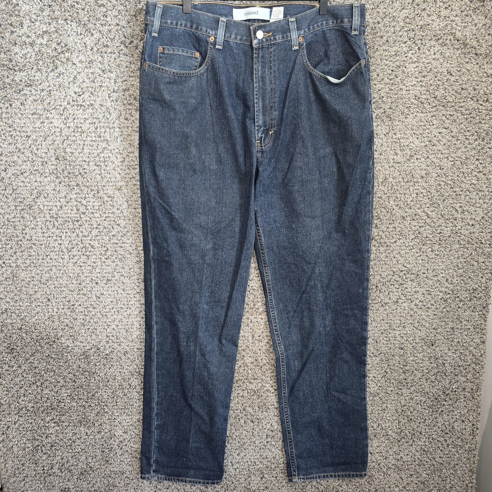 Gap Jeans Mens 38x34 Relaxed Fit Straight Leg 5 Pocket Blue Denim Cotton Casual‎